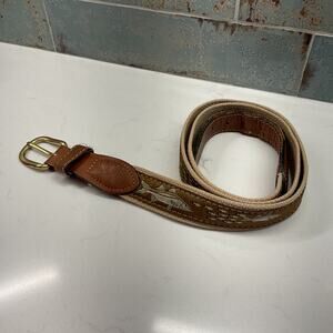 Zep Pro Mens Belt Made in USA solid brass buckle Brown Fish Size 42